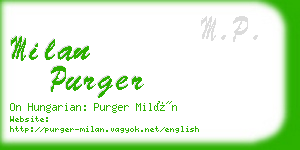 milan purger business card